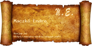 Maczkó Endre névjegykártya