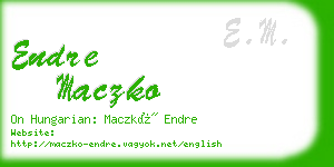 endre maczko business card